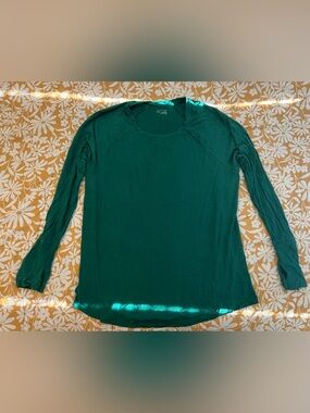 aerie Long Sleeve Crew Neck Top in Deep Teal